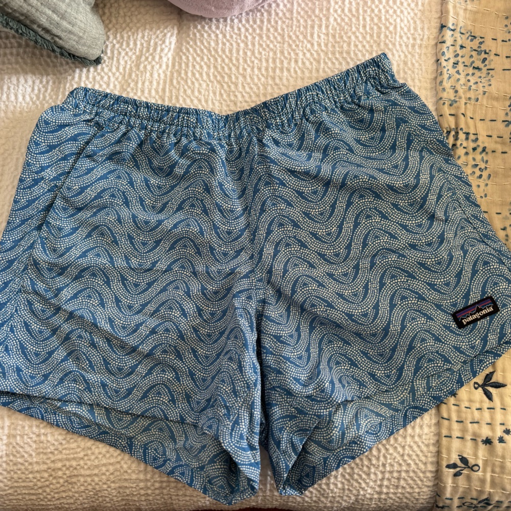 Patagonia Light Blue Patterned Shorts